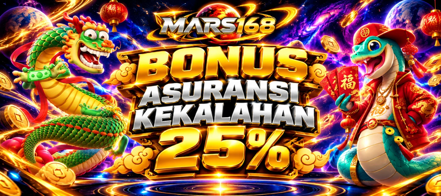 Banner bonus asuransi kekalahan MARS168 25 persen