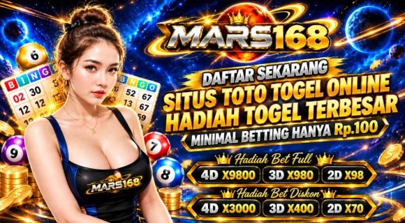 Banner MARS168 berisi informasi togel dan tabel hadiah