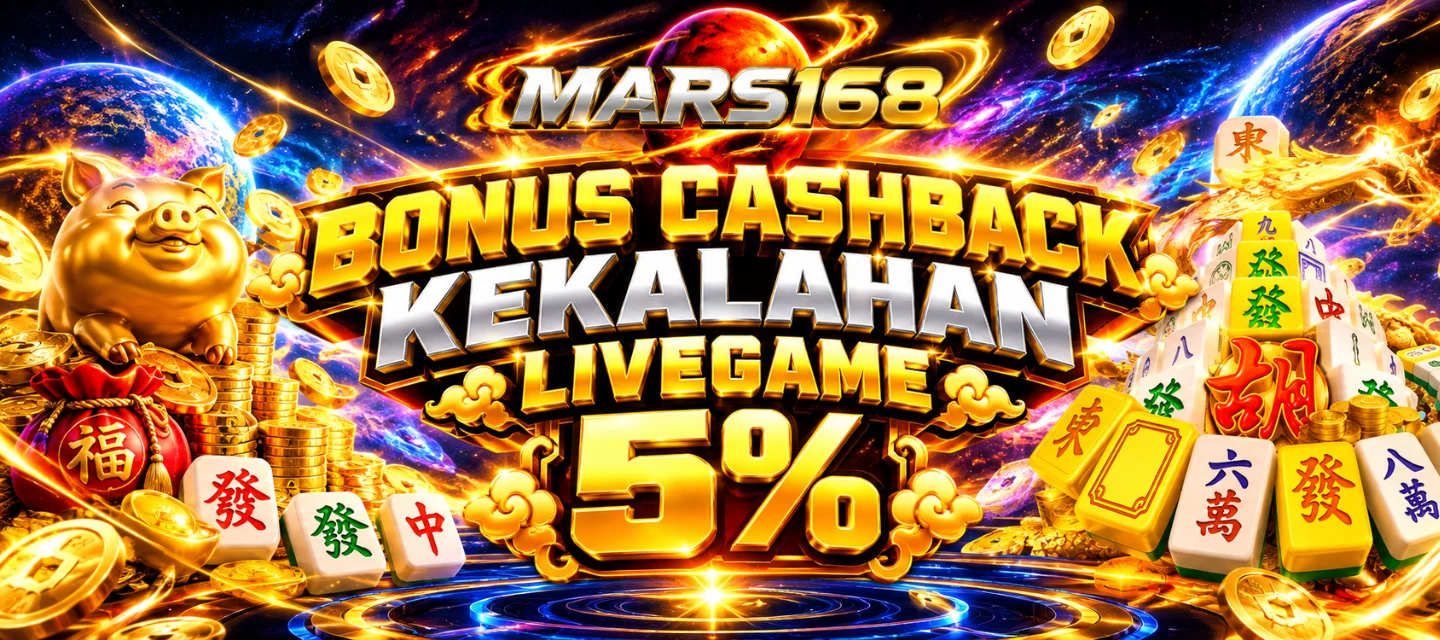 Banner cashback kekalahan livegame MARS168 5 persen